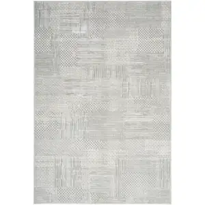 Photo of Silver and Gray Abstract Non Skid Area Rug