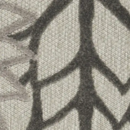 Gray Floral Indoor Outdoor Area Rug Photo 9