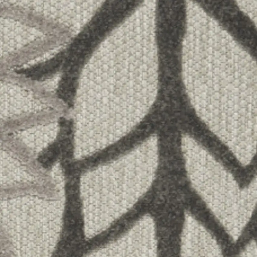 Gray Floral Indoor Outdoor Area Rug Photo 9