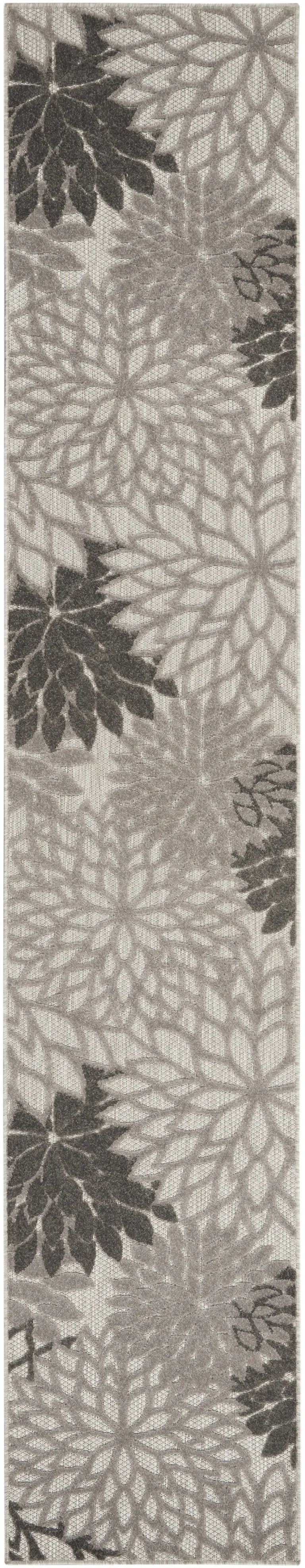 Silver and Gray Indoor Outdoor Runner Rug Photo 4