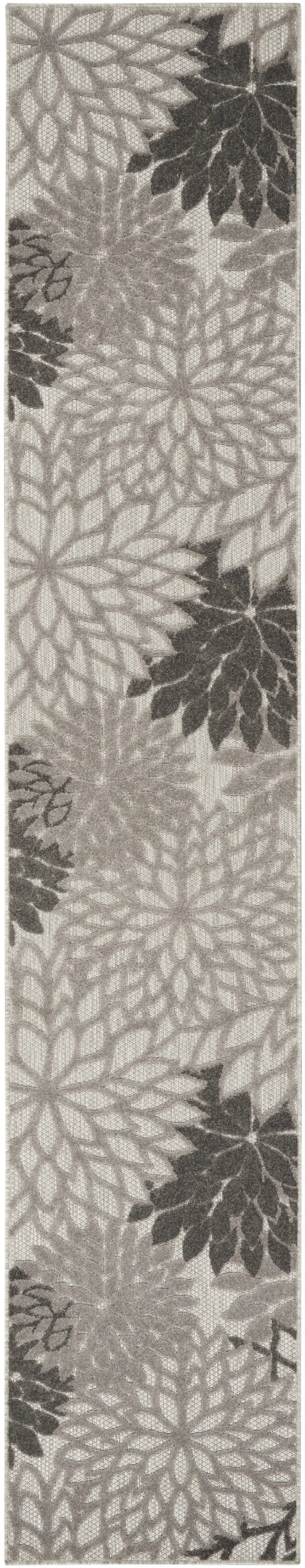 Gray Floral Indoor Outdoor Area Rug Photo 3