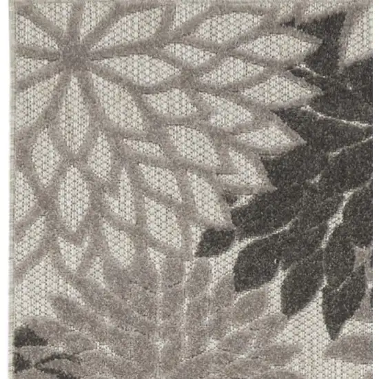 12' Gray Indoor Outdoor Runner Rug Photo 3