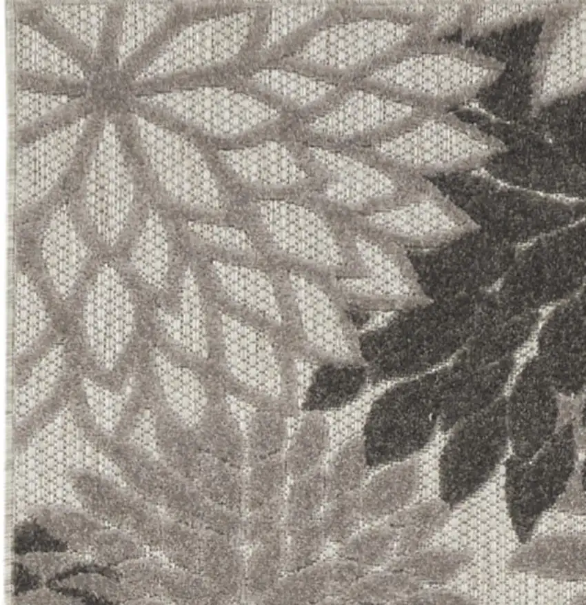 12' Gray Indoor Outdoor Runner Rug Photo 3