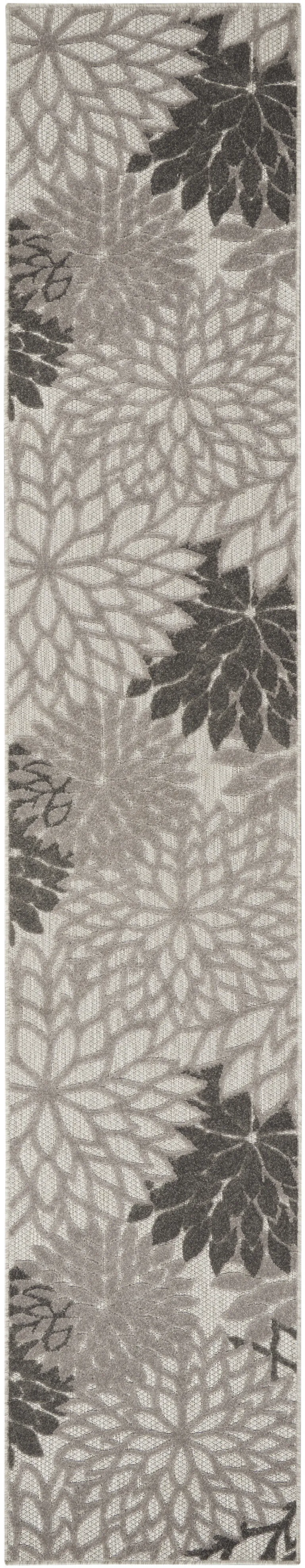Silver and Gray Indoor Outdoor Runner Rug Photo 4
