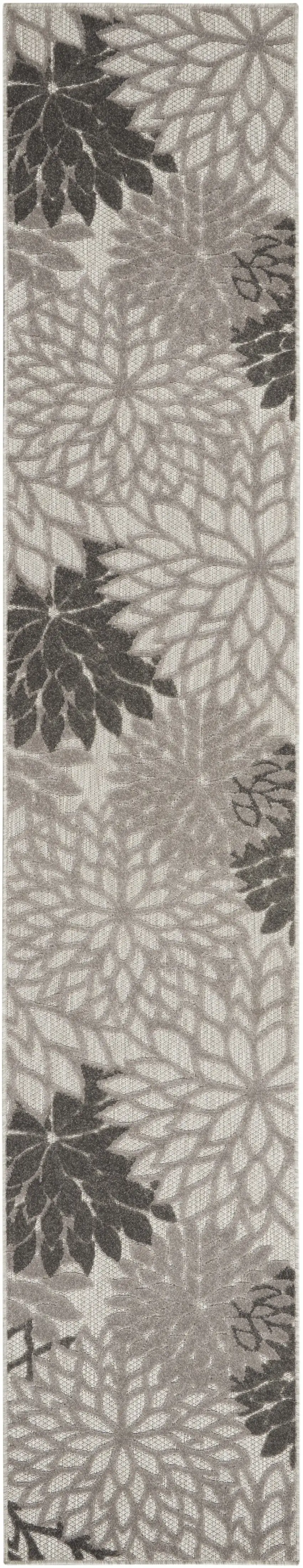 Silver and Gray Indoor Outdoor Runner Rug Photo 1