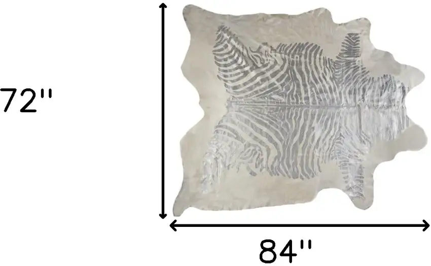 Silver and Ivory Cowhide Hand Knotted Area Rug Photo 6