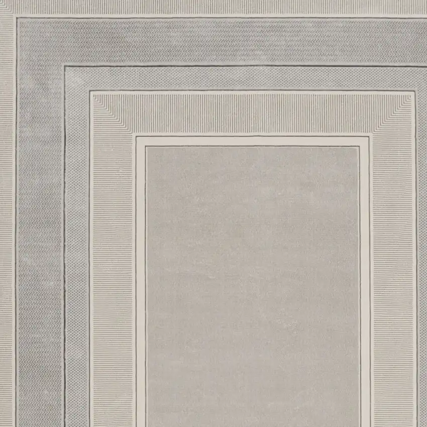 Silver and Ivory Geometric Non Skid Area Rug Photo 8