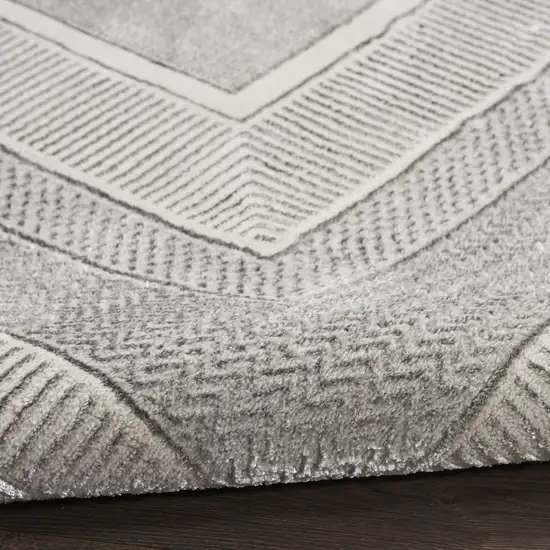 Silver and Ivory Geometric Non Skid Area Rug Photo 8