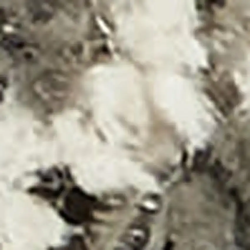 Silver and Ivory Geometric Shag Area Rug Photo 3