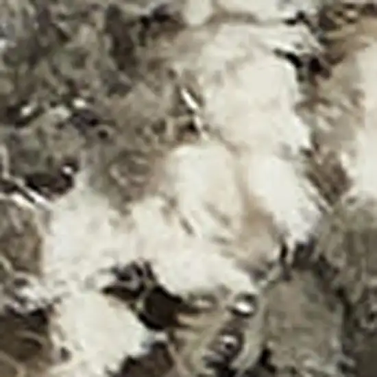 Silver and Ivory Geometric Shag Area Rug Photo 4