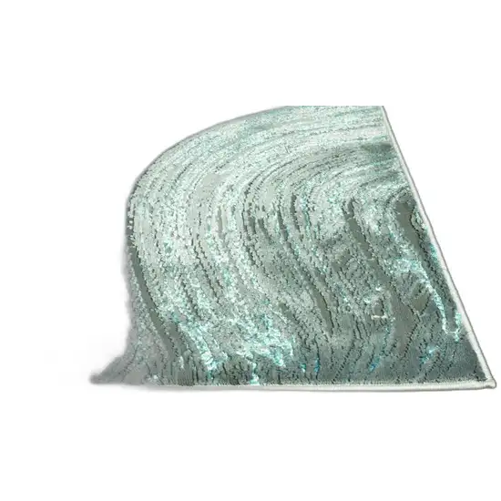 Silver or Blue Abstract Brushstrokes Area Rug Photo 3