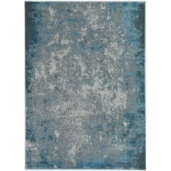 Blue And Silver Abstract Area Rug Photo 2