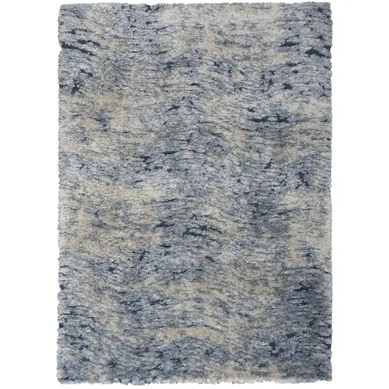 Sky Blue Abstract Shag Area Rug Photo 1