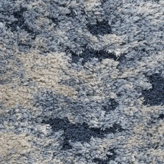 Sky Blue Abstract Shag Area Rug Photo 2