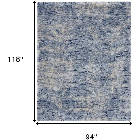 Sky Blue Abstract Shag Area Rug Photo 3