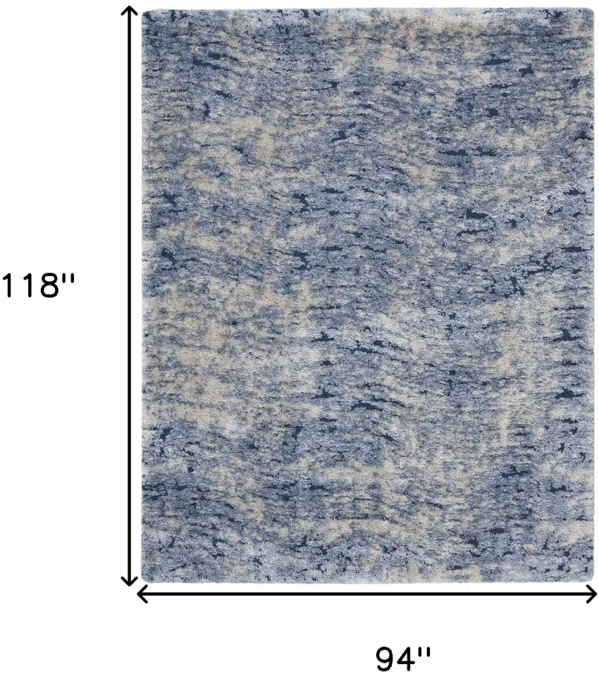 Sky Blue Abstract Shag Area Rug Photo 3