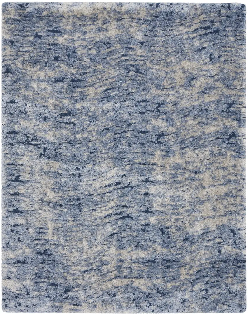 Sky Blue Abstract Shag Area Rug Photo 5
