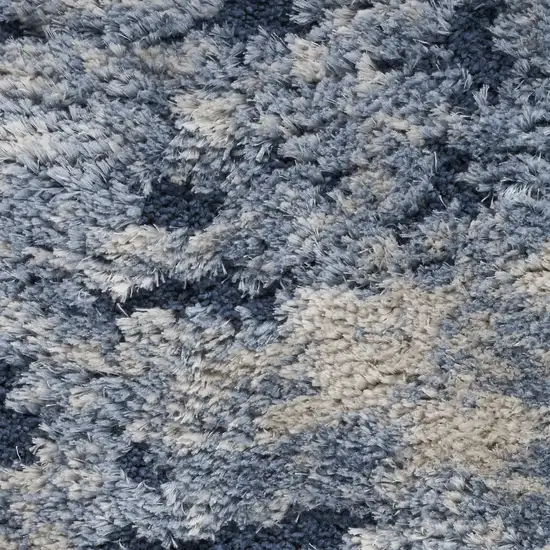Sky Blue Abstract Shag Area Rug Photo 5