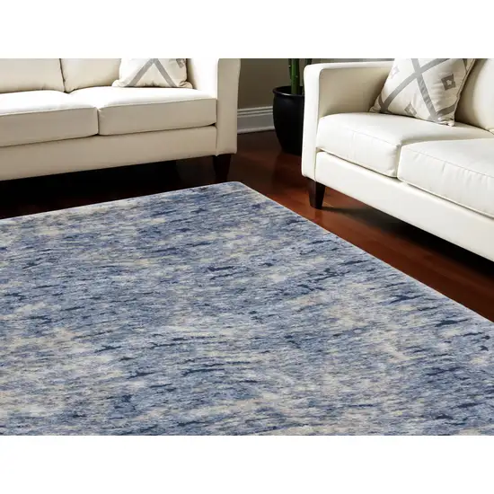Sky Blue Abstract Shag Area Rug Photo 2