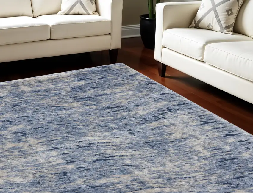 Sky Blue Abstract Shag Area Rug Photo 2