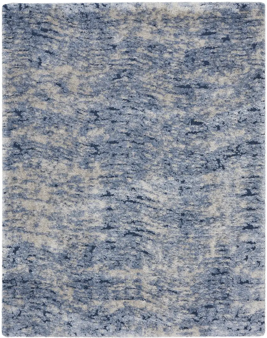 Sky Blue Abstract Shag Area Rug Photo 1