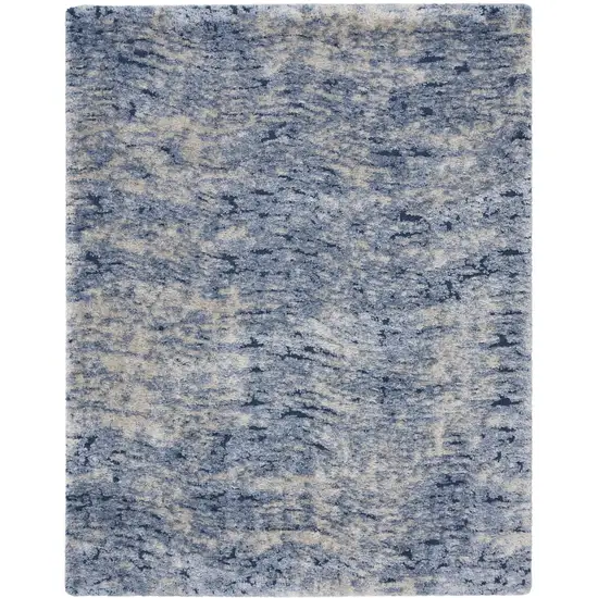 Sky Blue Abstract Shag Area Rug Photo 1