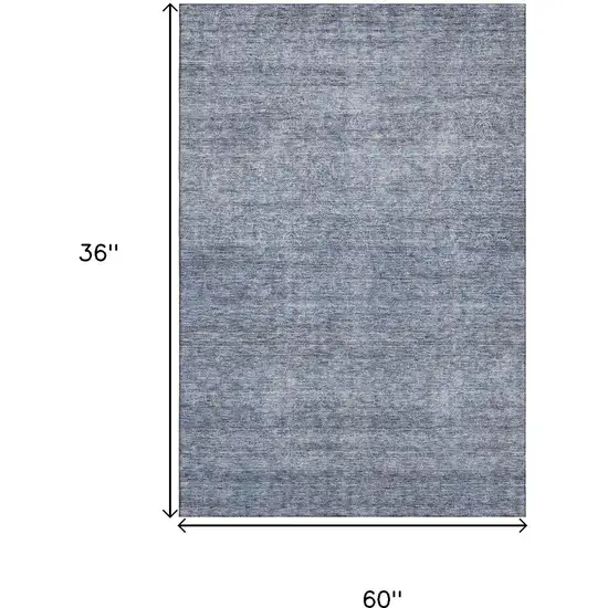 Sky Blue And Beige Abstract Washable Area Rug With UV Protection Photo 3