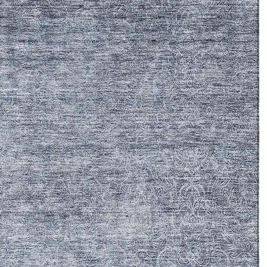 Sky Blue And Beige Abstract Washable Area Rug With UV Protection Photo 5