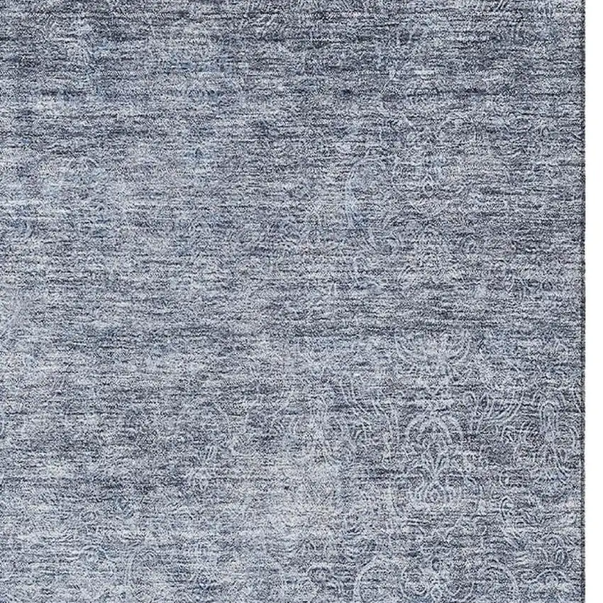 Sky Blue And Beige Abstract Washable Area Rug With UV Protection Photo 5