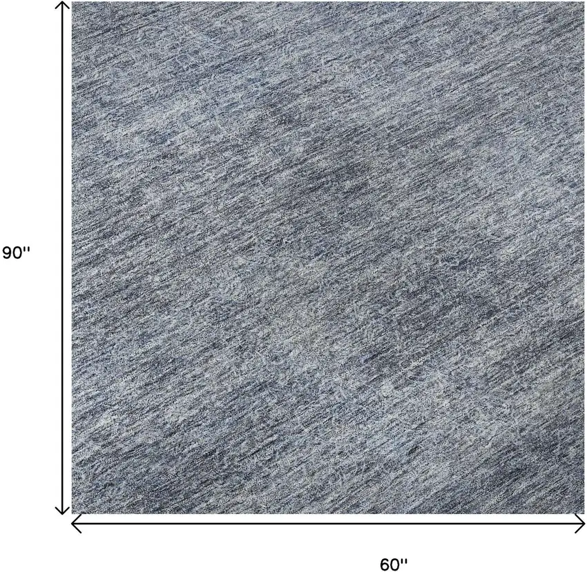 Sky Blue And Beige Abstract Washable Area Rug With UV Protection Photo 9