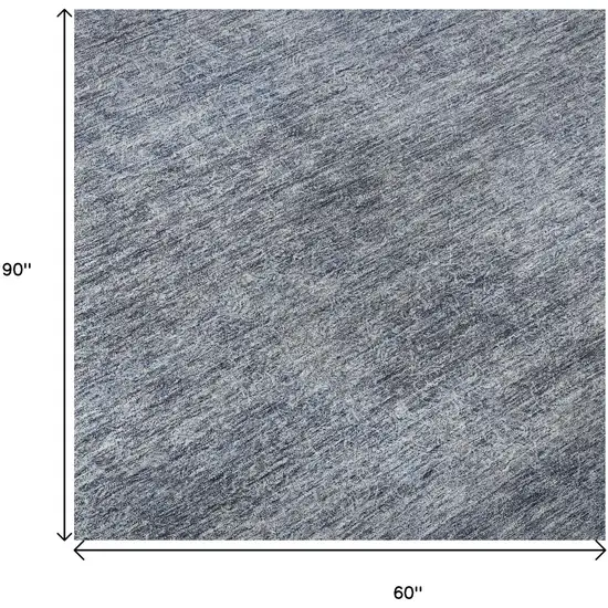 Sky Blue And Beige Abstract Washable Area Rug With UV Protection Photo 9