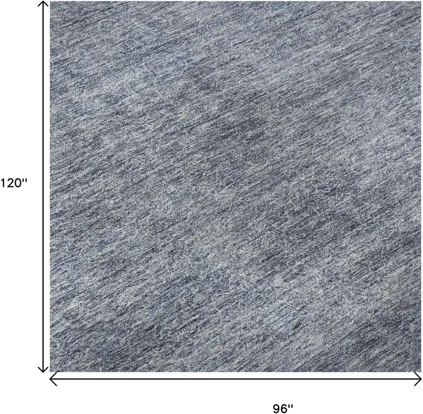 Sky Blue And Beige Abstract Washable Area Rug With UV Protection Photo 9