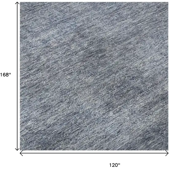 Sky Blue And Beige Abstract Washable Area Rug With UV Protection Photo 9