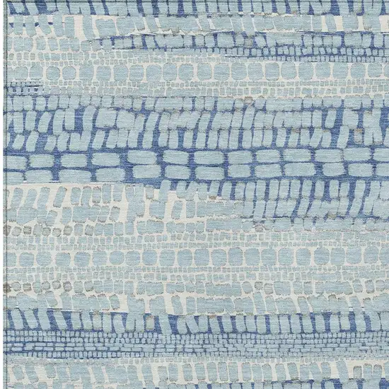 Sky Blue And Blue Abstract Washable Indoor Outdoor Area Rug Photo 2