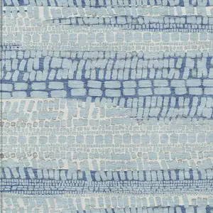 Photo of Sky Blue And Blue Abstract Washable Indoor Outdoor Area Rug