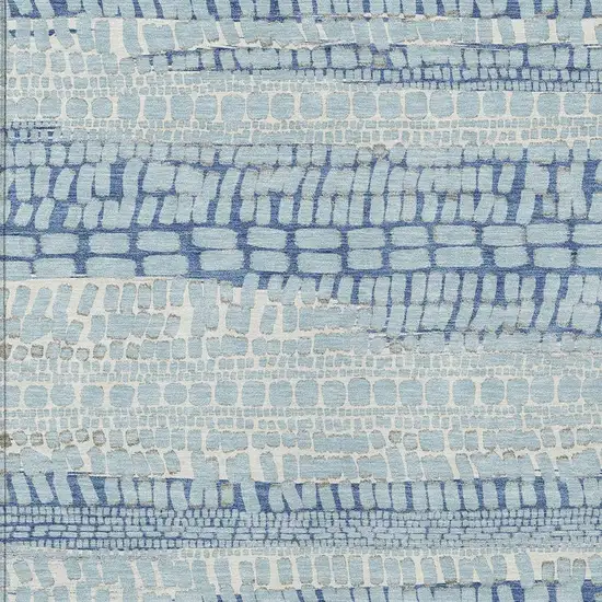 Sky Blue And Blue Abstract Washable Indoor Outdoor Area Rug Photo 2