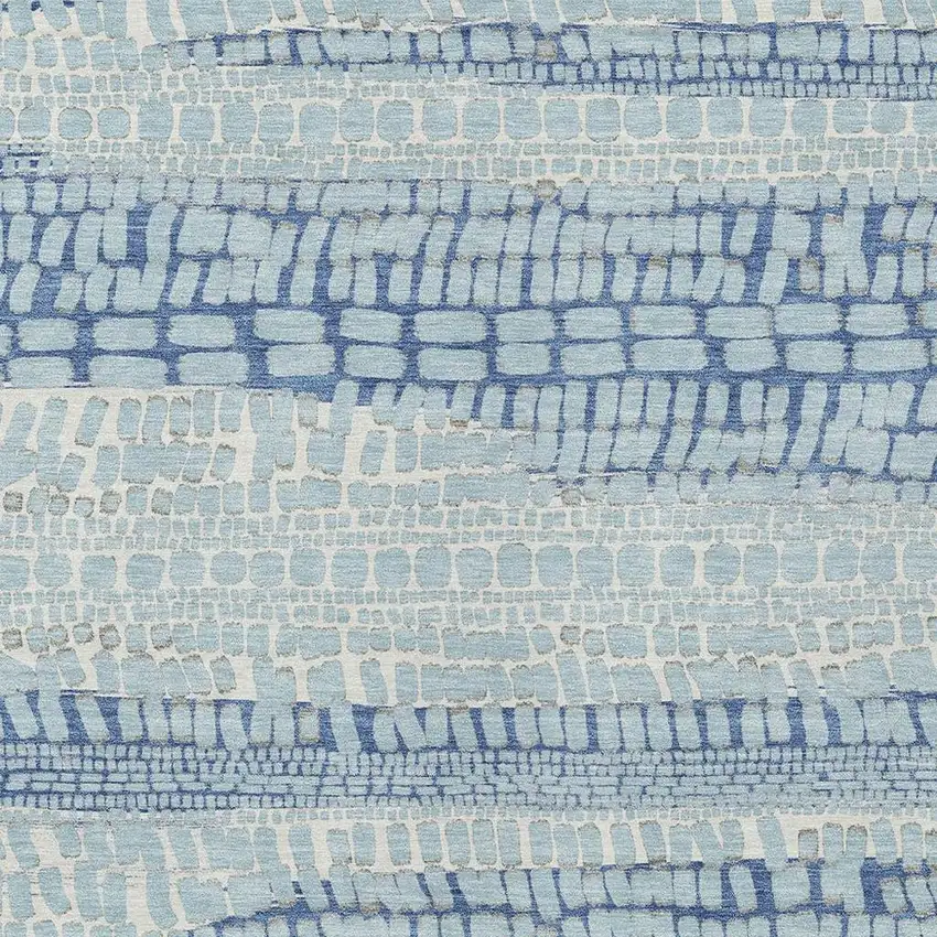 Sky Blue And Blue Abstract Washable Indoor Outdoor Area Rug Photo 2