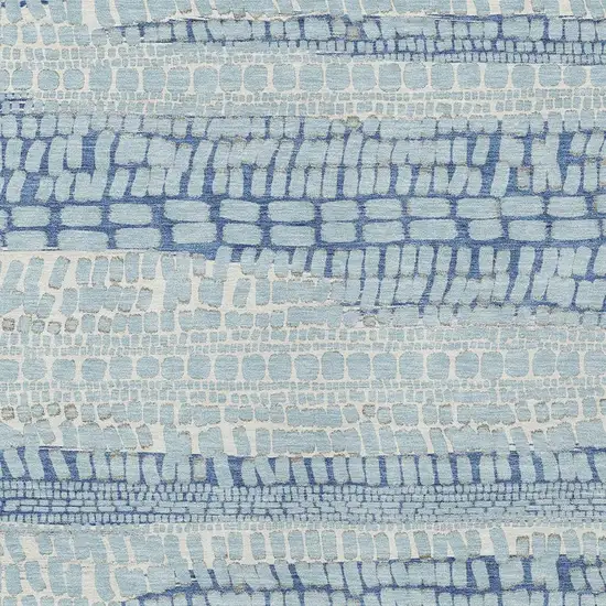 Sky Blue And Blue Abstract Washable Indoor Outdoor Area Rug Photo 2
