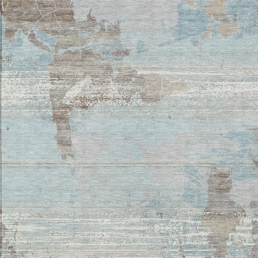 Sky Blue And Blue Abstract Washable Indoor Outdoor Area Rug Photo 2