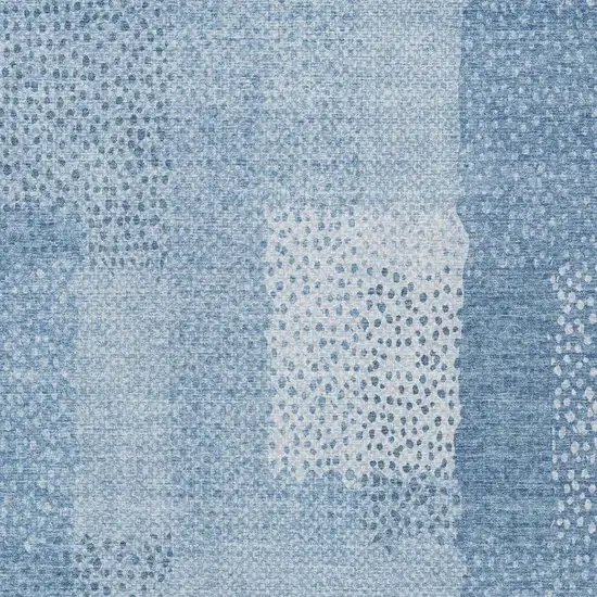 Sky Blue And Blue Abstract Washable Indoor Outdoor Area Rug Photo 6