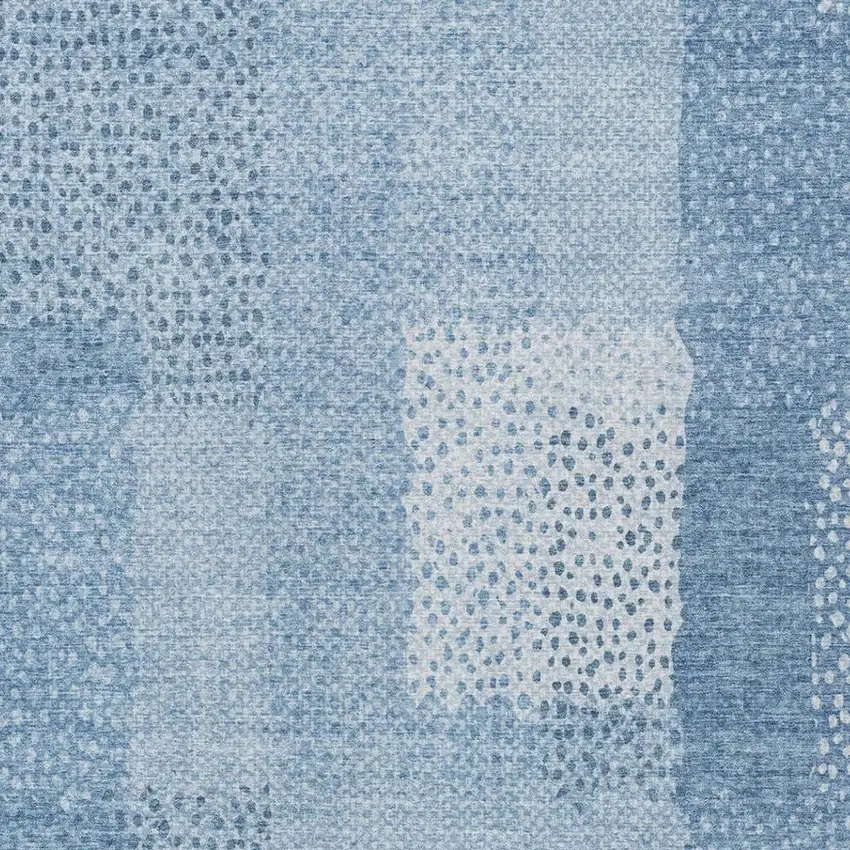 Sky Blue And Blue Abstract Washable Indoor Outdoor Area Rug Photo 5
