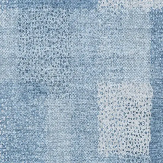 Sky Blue And Blue Abstract Washable Indoor Outdoor Area Rug Photo 8