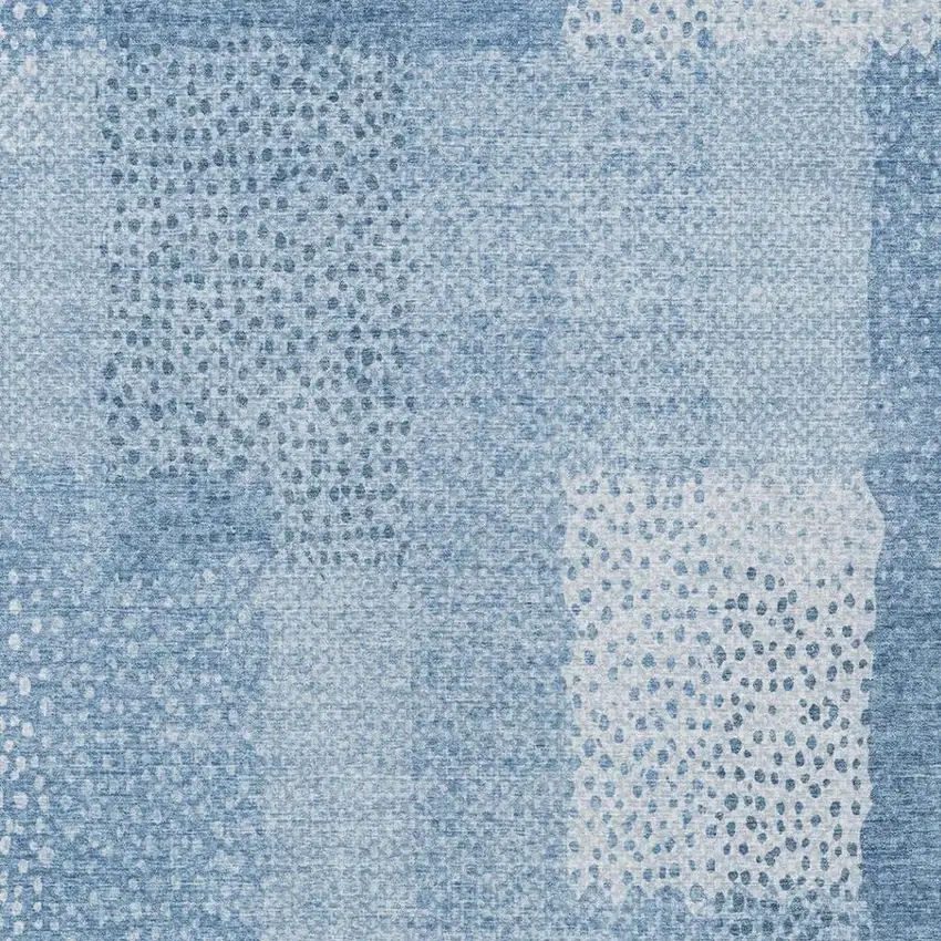 Sky Blue And Blue Abstract Washable Indoor Outdoor Area Rug Photo 8