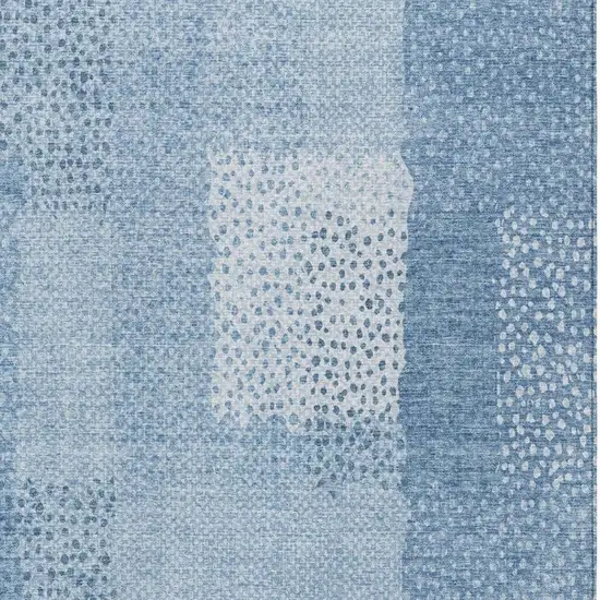 Sky Blue And Blue Abstract Washable Indoor Outdoor Area Rug Photo 9