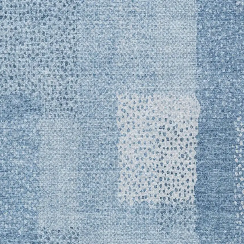 Sky Blue And Blue Abstract Washable Indoor Outdoor Area Rug Photo 2