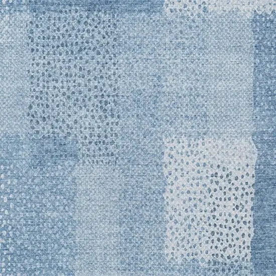 Sky Blue And Blue Abstract Washable Indoor Outdoor Area Rug Photo 8