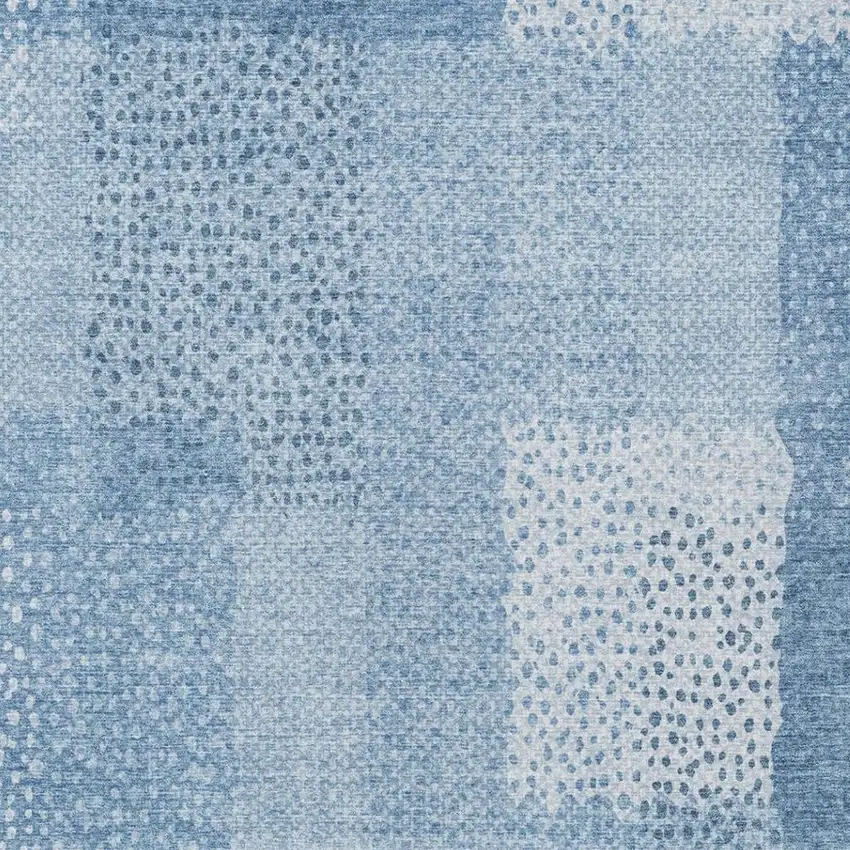 Sky Blue And Blue Abstract Washable Indoor Outdoor Area Rug Photo 8