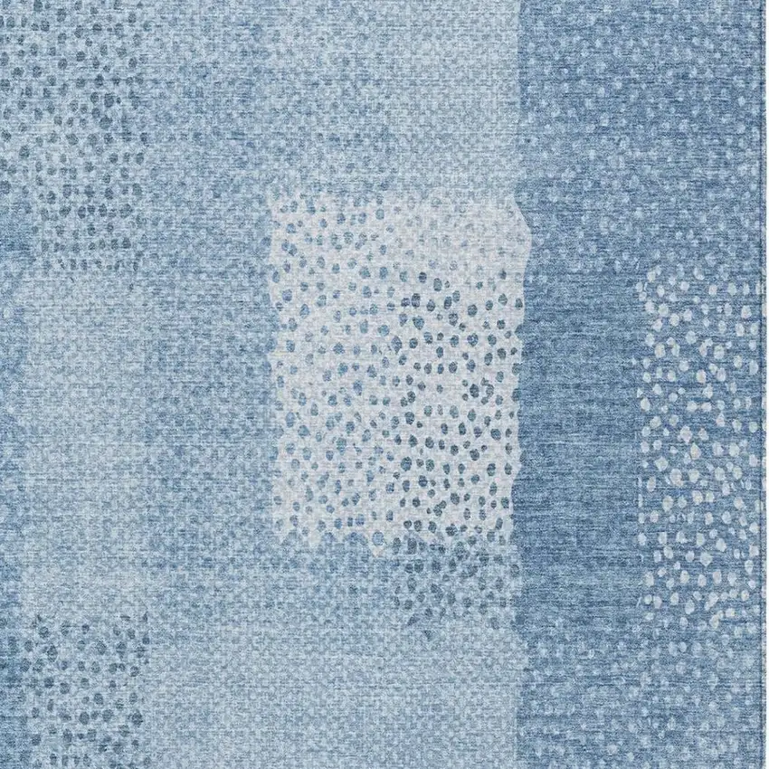 Sky Blue And Blue Abstract Washable Indoor Outdoor Area Rug Photo 6