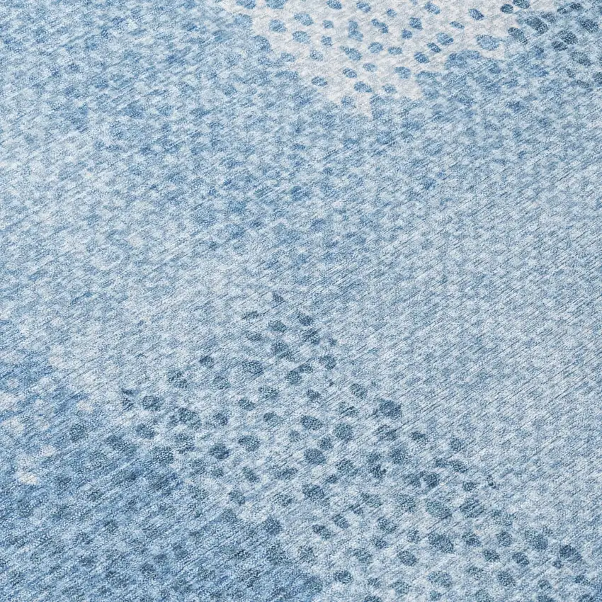 Sky Blue And Blue Abstract Washable Indoor Outdoor Area Rug Photo 9