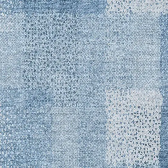 Sky Blue And Blue Abstract Washable Indoor Outdoor Area Rug Photo 6